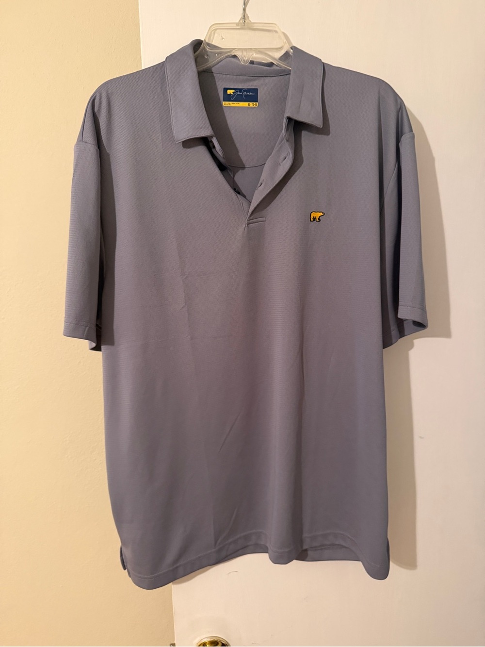Sean John Light Gray Polo with Yellow Bear Patch